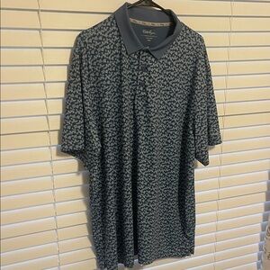 Walter Hagen Men’s Navy and White Patterned Golf Polo Shirt